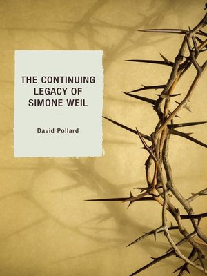 cover image of The Continuing Legacy of Simone Weil